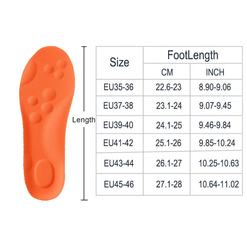 1/2/4pairs Latex Sport Insoles Soft High