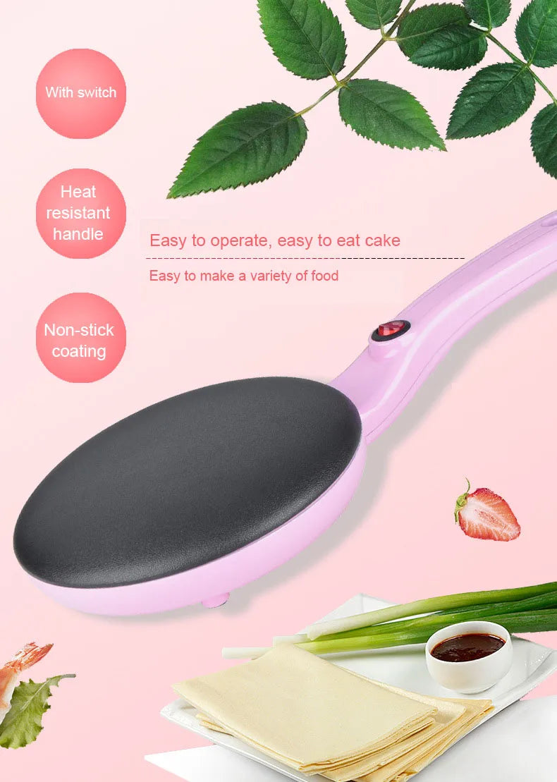 Electric Crepe Maker Breakfast Pizza Machine Pancake Baking Pan Cake Non-stick Griddle Chinese Spring Roll Cooking Tools EU