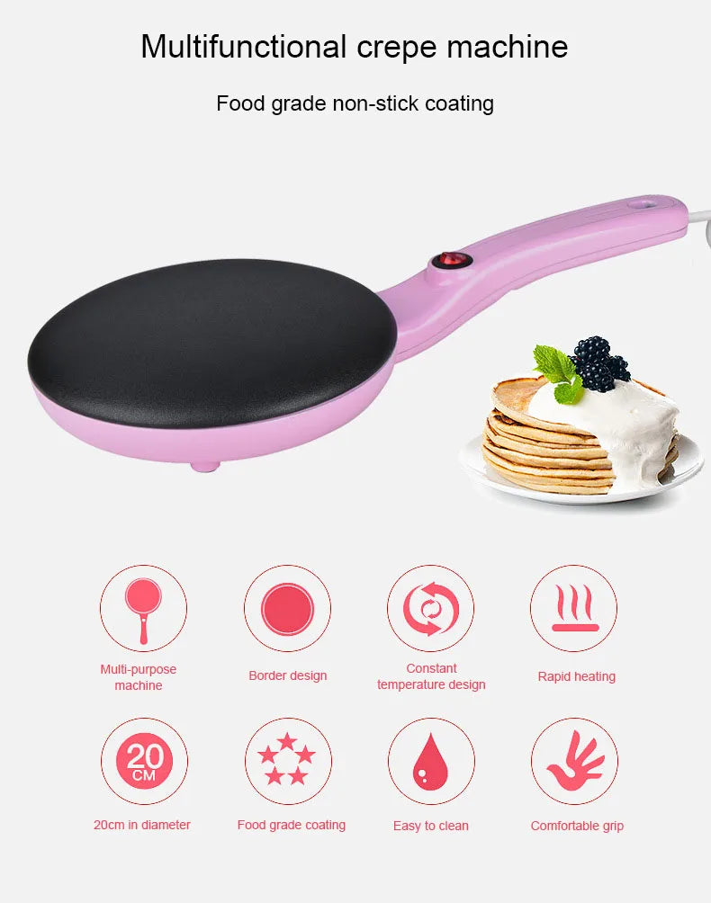 Electric Crepe Maker Breakfast Pizza Machine Pancake Baking Pan Cake Non-stick Griddle Chinese Spring Roll Cooking Tools EU