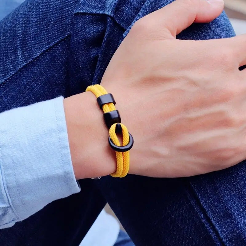 Fashion Rope Bracelet Men Double