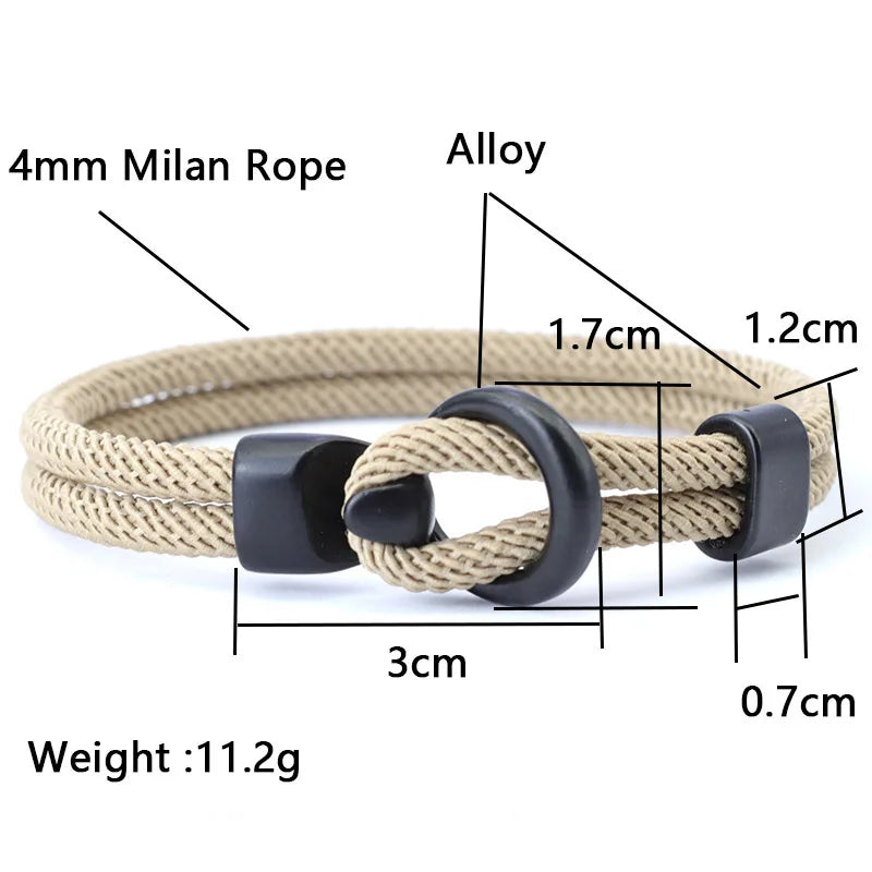 Fashion Rope Bracelet Men Double