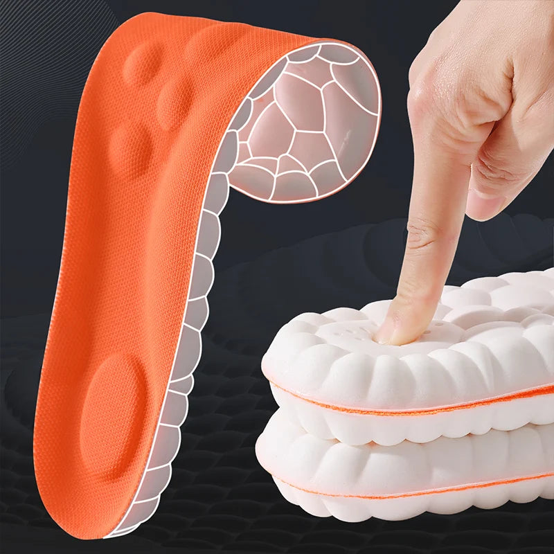 1/2/4pairs Latex Sport Insoles Soft High