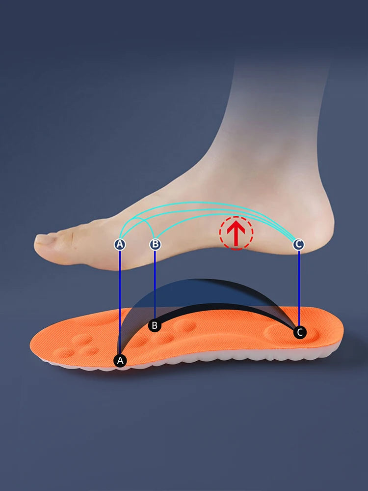 1/2/4pairs Latex Sport Insoles Soft High