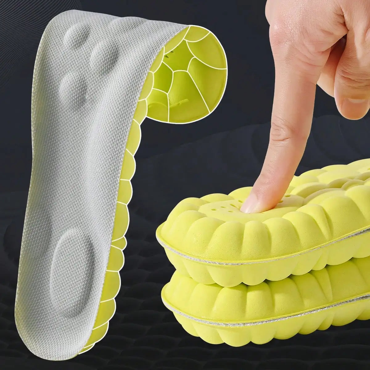 1/2/4pairs Latex Sport Insoles Soft High