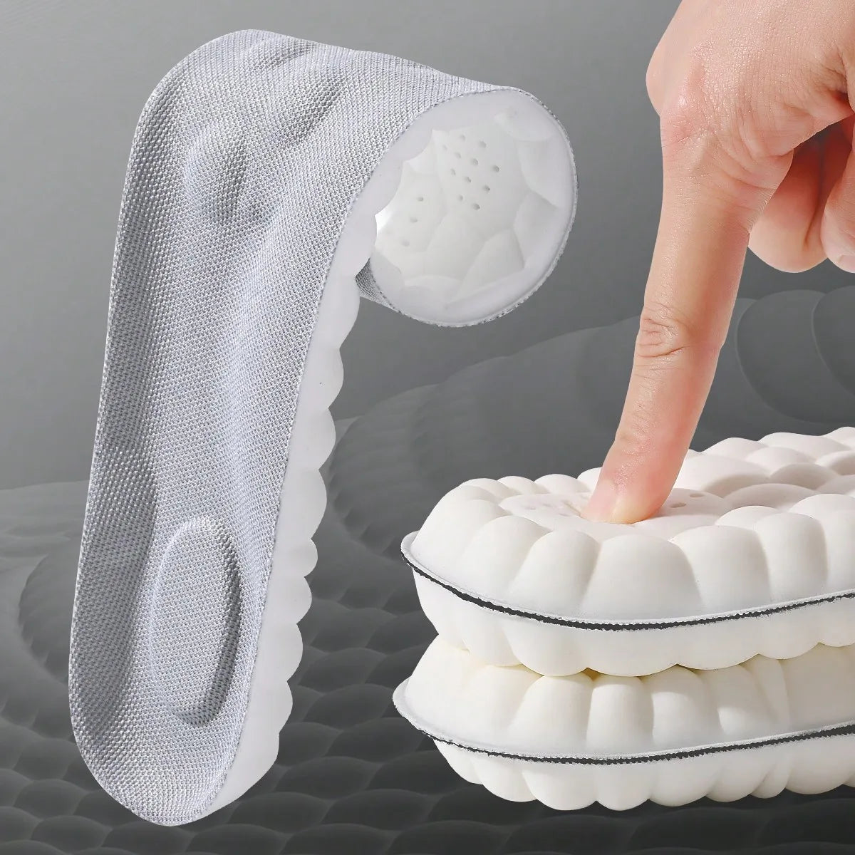 1/2/4pairs Latex Sport Insoles Soft High