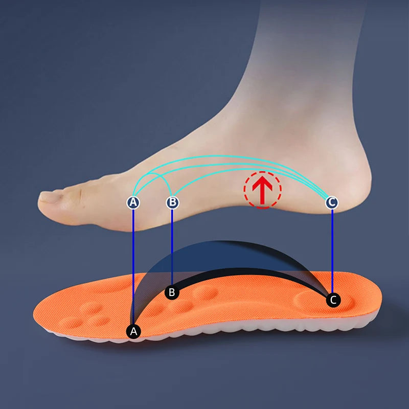 1/2/4pairs Latex Sport Insoles Soft High