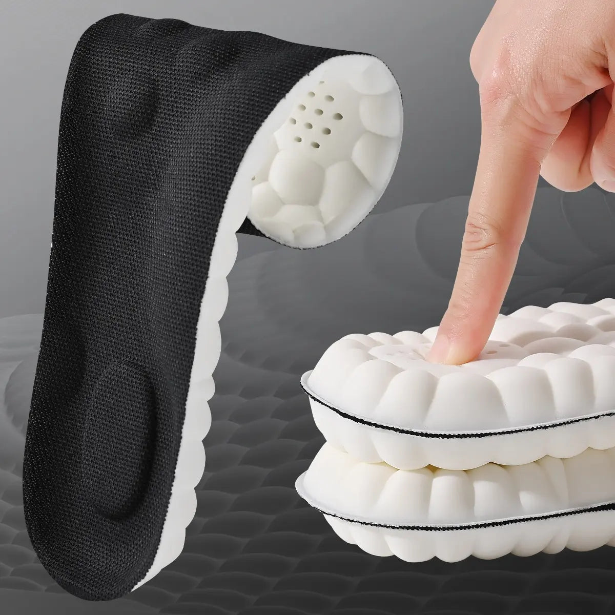 1/2/4pairs Latex Sport Insoles Soft High