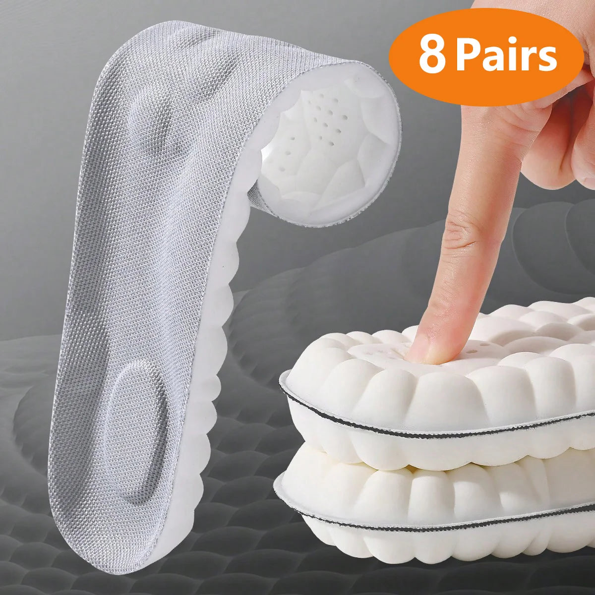1/2/4pairs Latex Sport Insoles Soft High