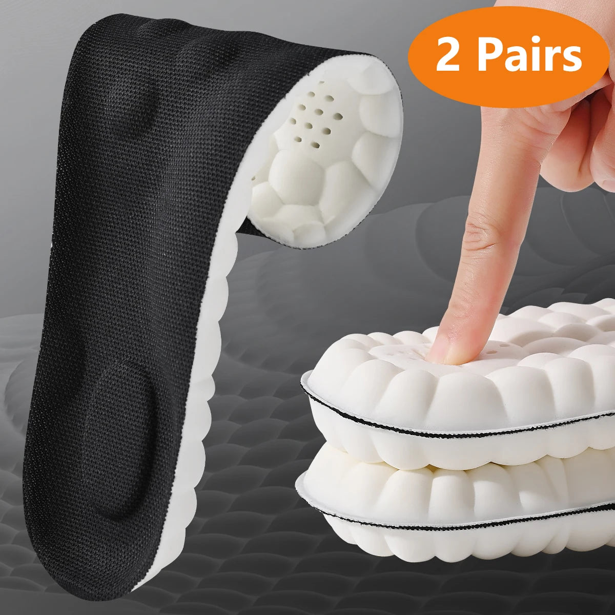 1/2/4pairs Latex Sport Insoles Soft High